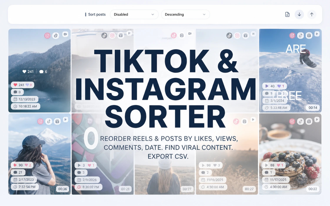 Sort Feed Chrome extension promo for TikTok and Instagram sorting